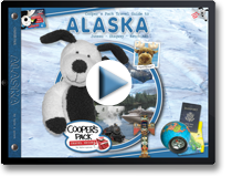 Demo showing Cooper's Pack Alaska Kids Travel Guide with Cooper and Kodi the Moose