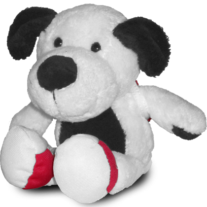 Cooper plush dog with removable pack